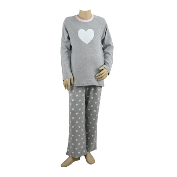 Grey Love Heart Pjs