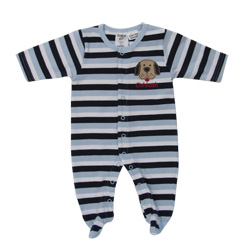 Navy Striped Sleepsuit